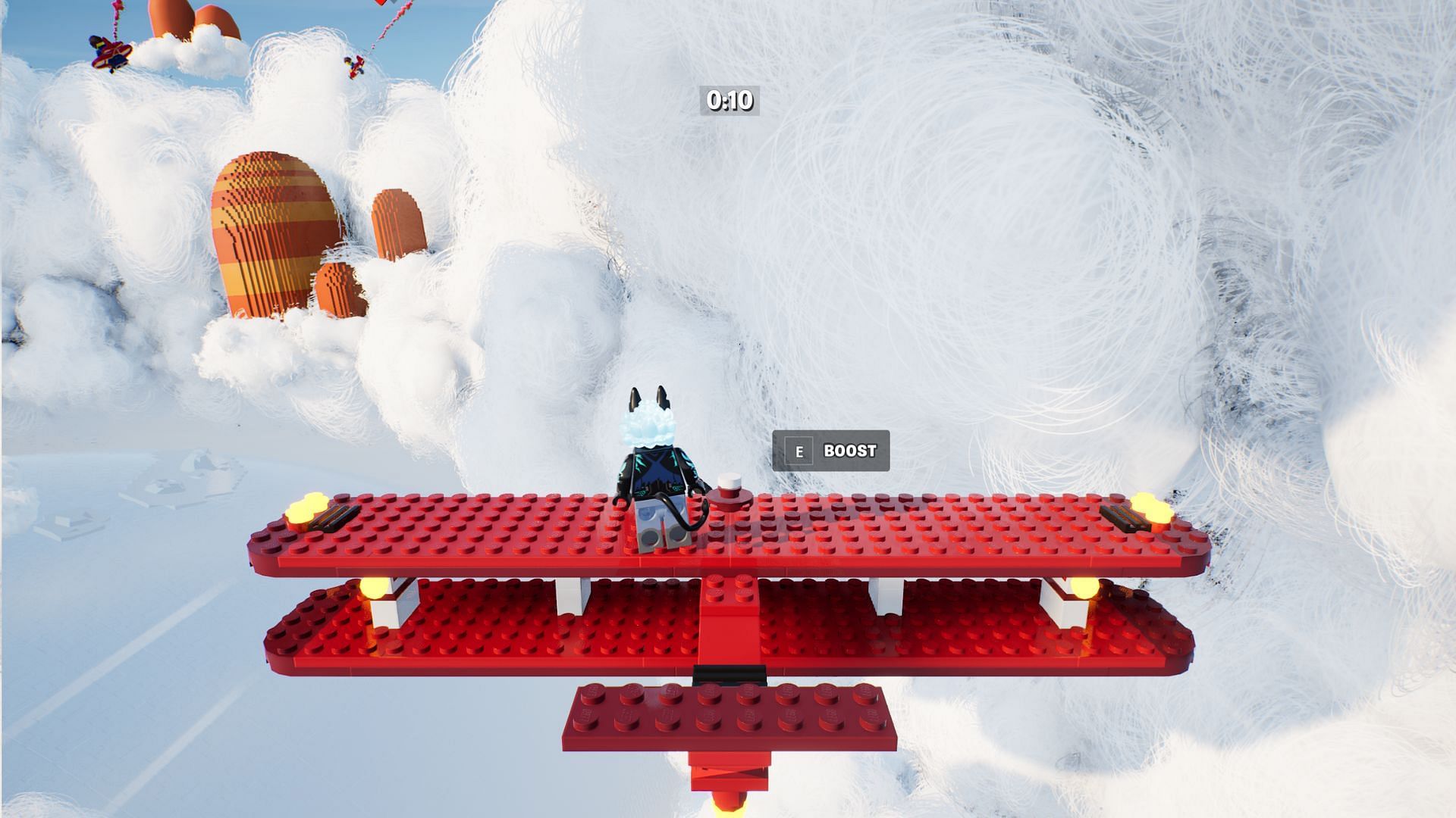 You will need to balance yourself on plane wings in the LEGO Wing Walkers map. (Image via Epic Games)