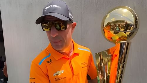 Tony Kanaan with the trophy