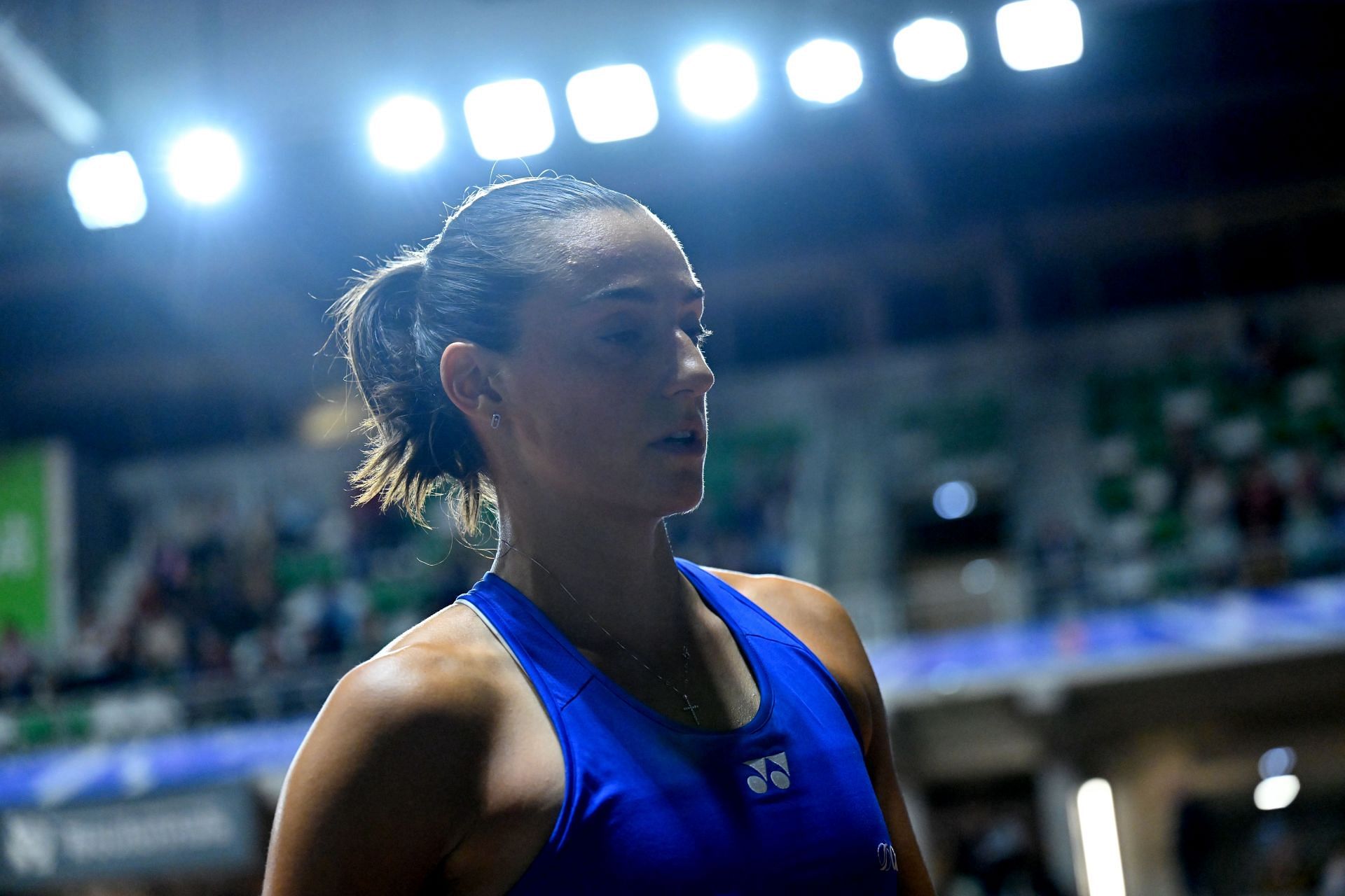 Caroline Garcia at the Billie Jean King Cup Qualifier - France v Great Britain