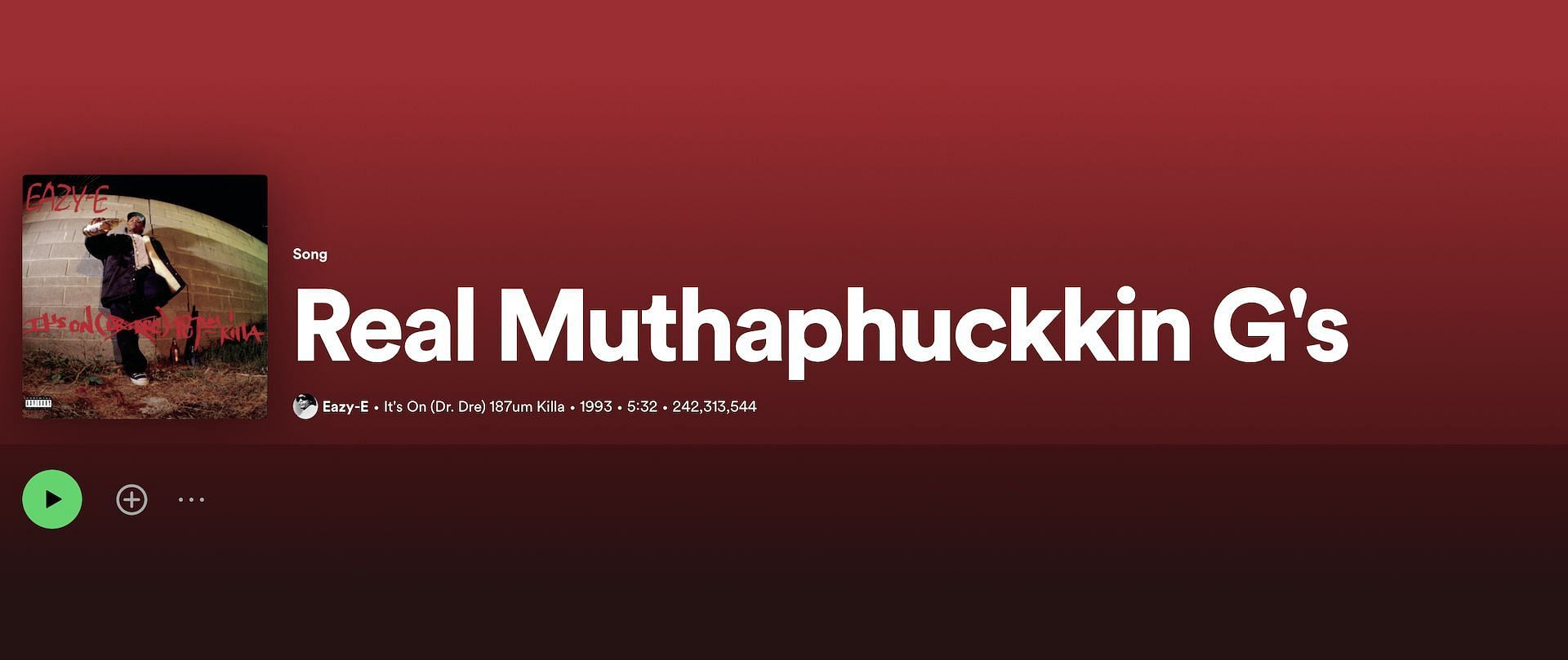 Eazy E&#039;s record titled &#039;Real Muthaphuckkin G&#039;s&#039; (Image via Spotify)