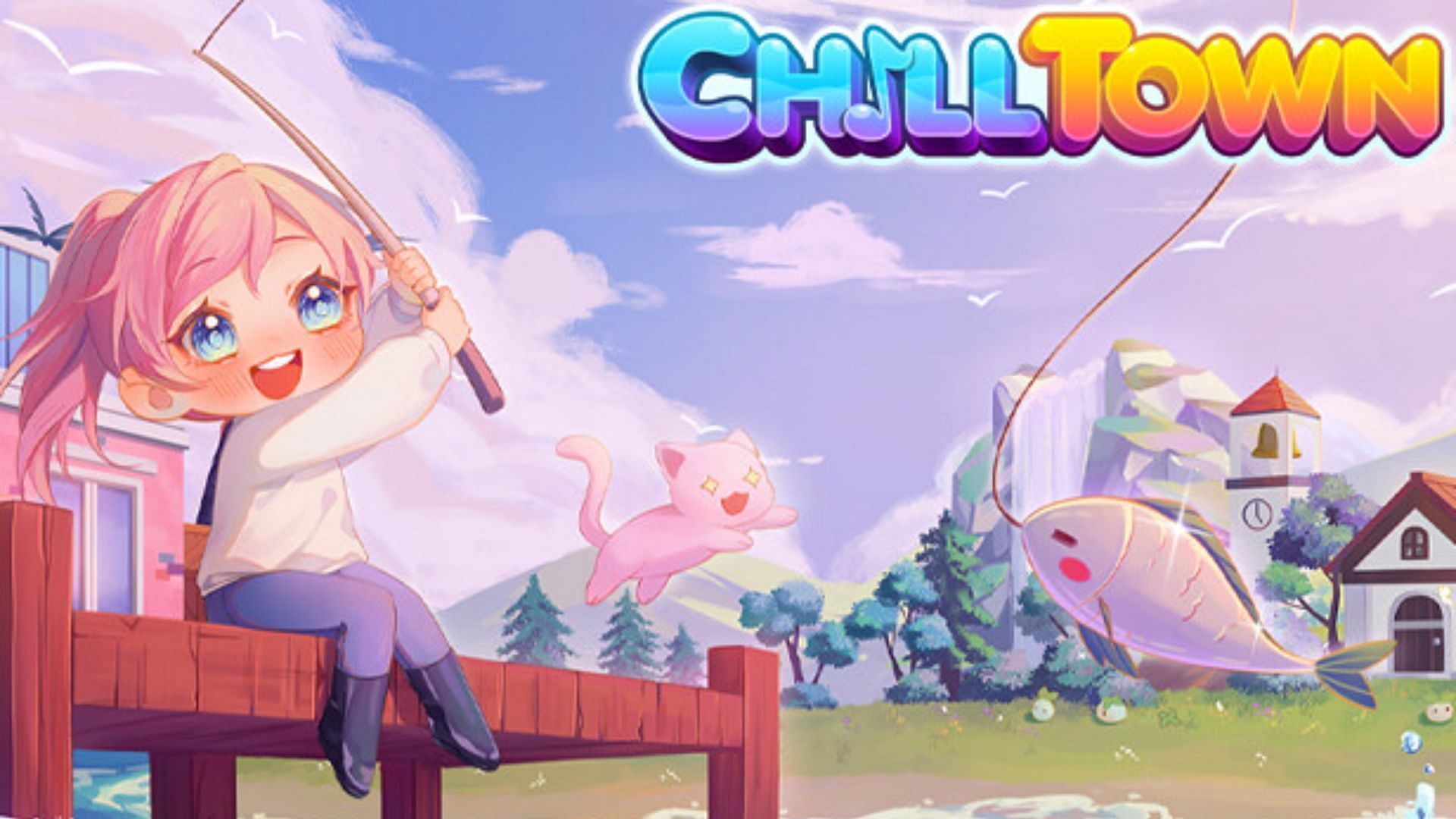 Chill town allows players to explore and fish (Image via Low-Hi Tech)