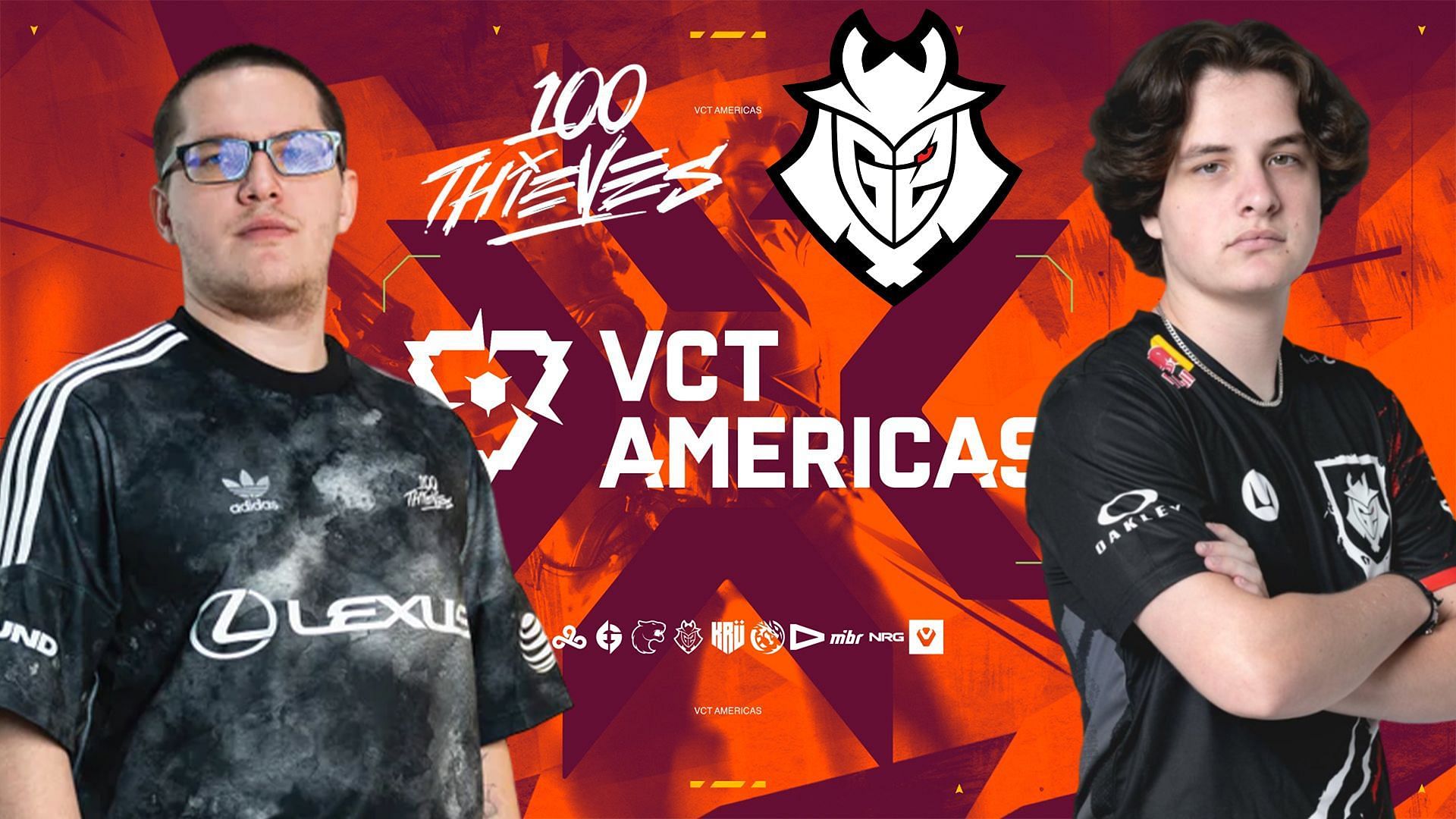 100 Thieves vs G2 Esports at VCT Americas 2024 Stage 1 Grand Finals (Image via Riot Games || 100 Thieves || G2 Esports)