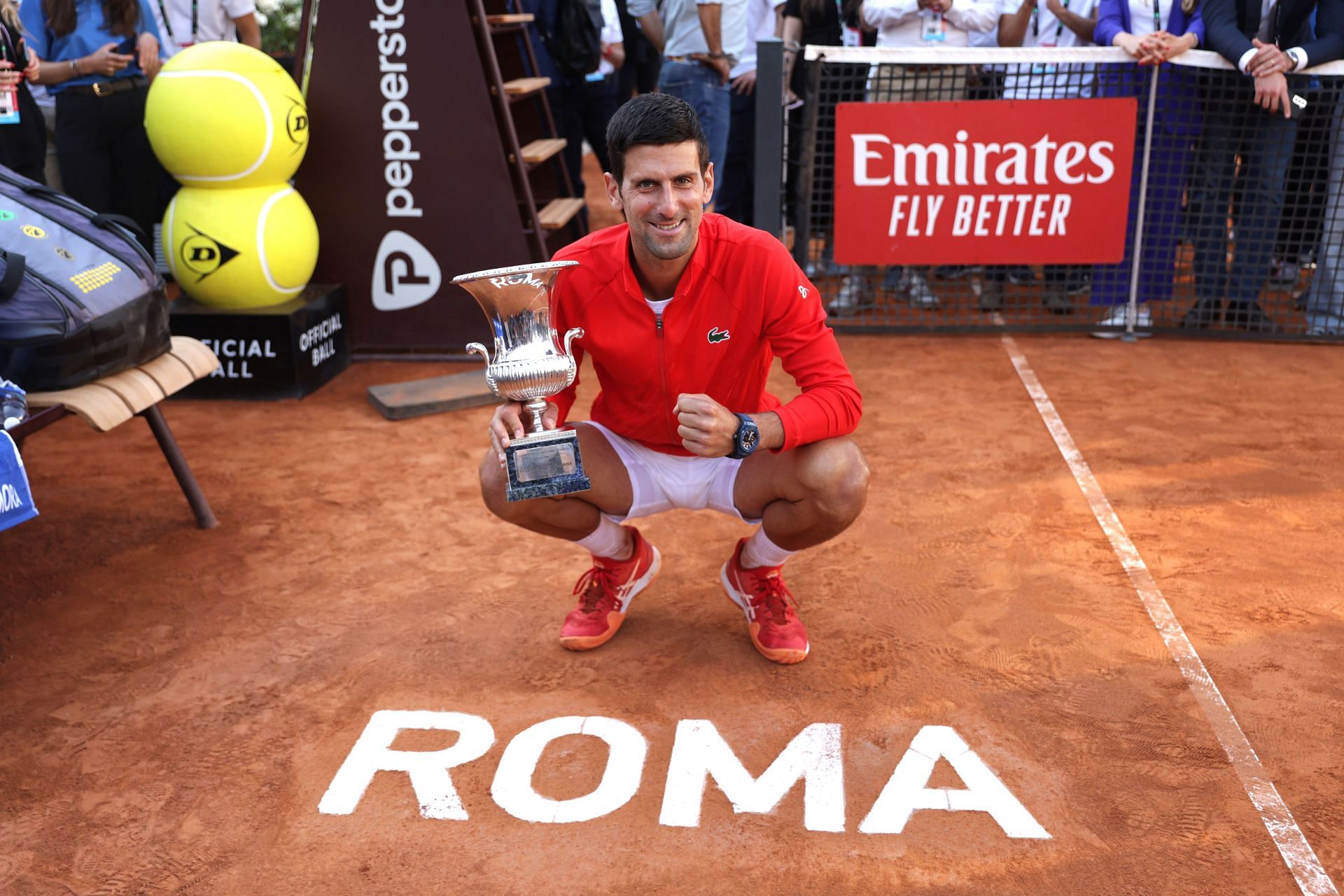 Novak Djokovic at the 2022 Italian Open.