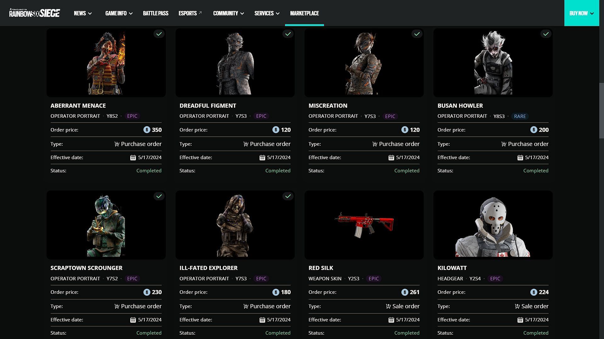 Marketplace full release will allow players to fill up their transactions tab (Image via Ubisoft)