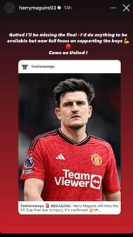 Harry Maguire's Instagram story