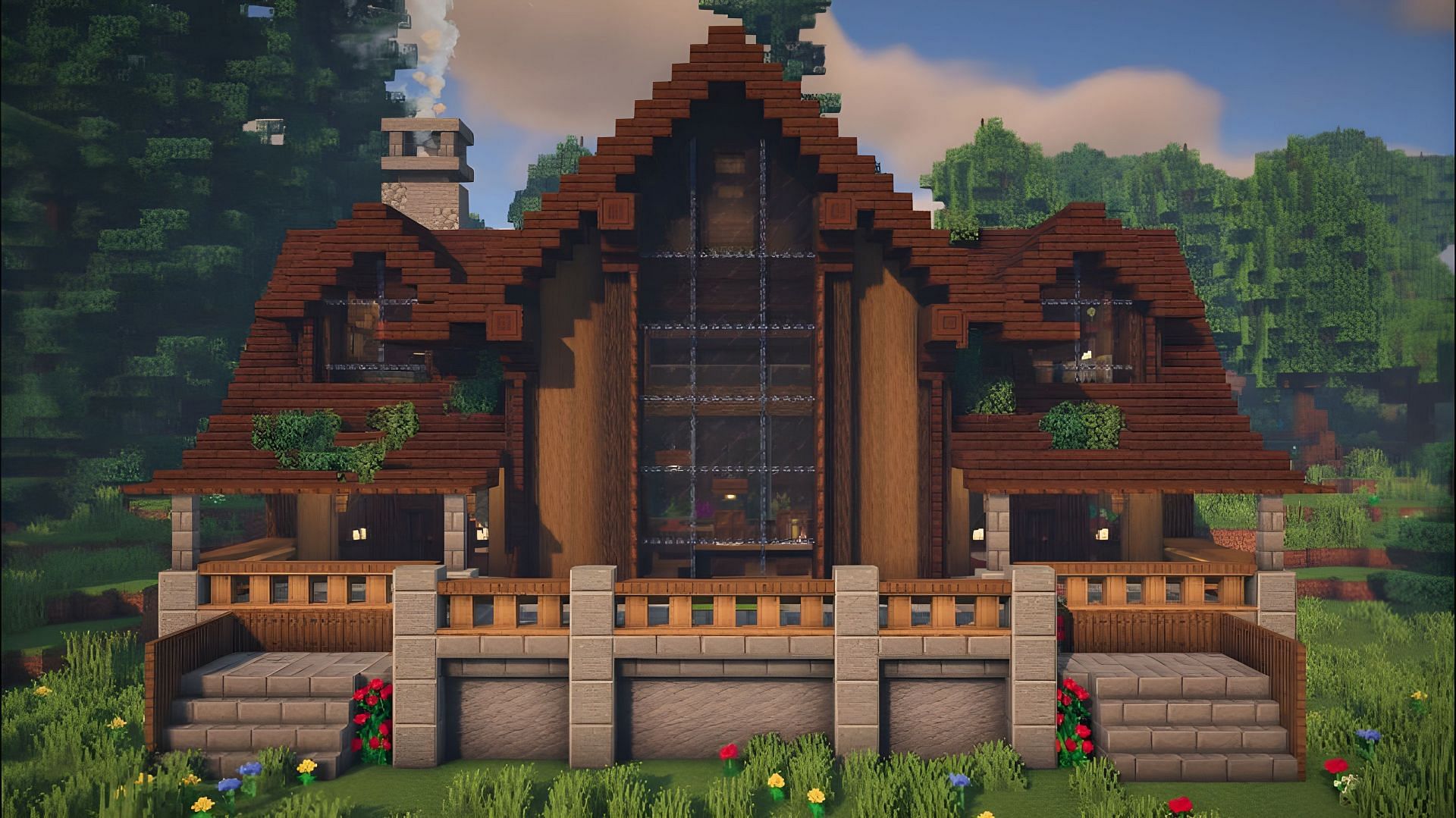 Cabins are fantastic home designs in Minecraft (Image via Youtube/Lex The Builder)