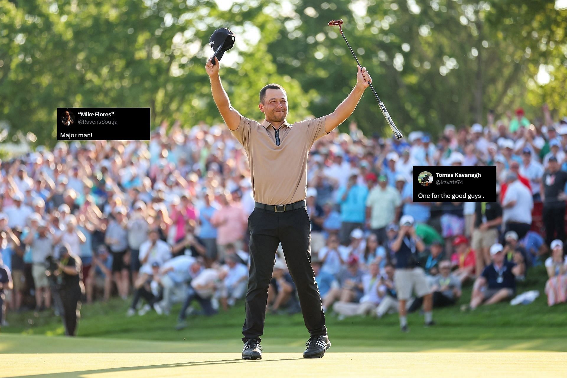 Xander Schauffele celebrates after winning the 2024 PGA Championship