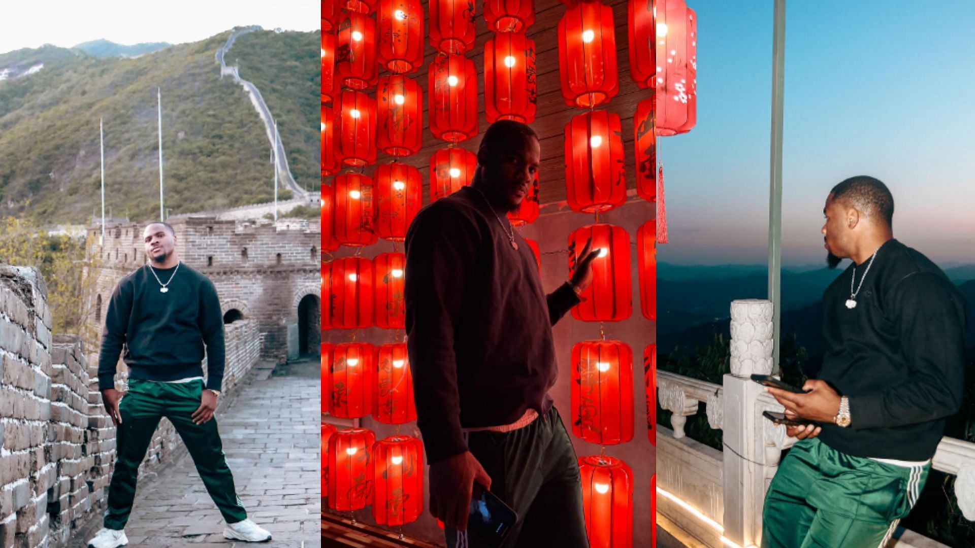 Micah Parsons on a trip to the Great Wall of China.