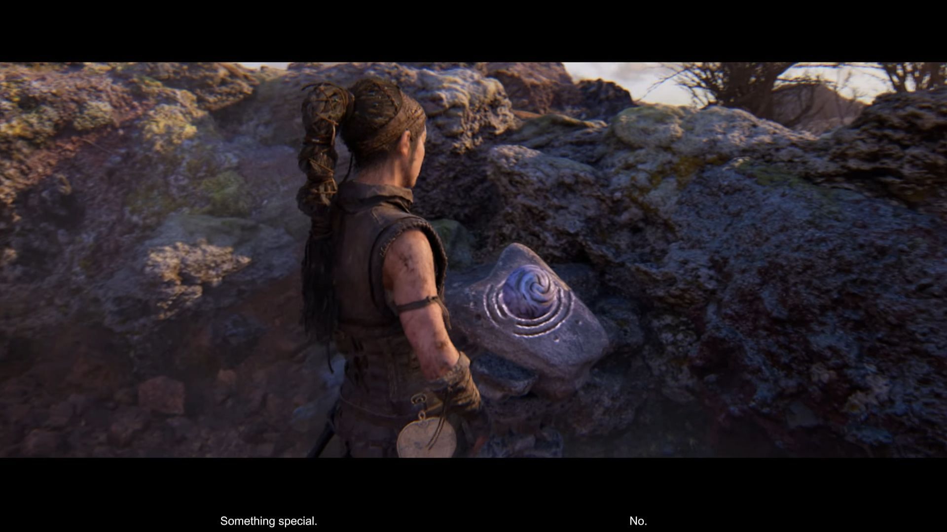 You&#039;ll need to put the stone balls in place to solve the Hiddenfolk puzzles in Hellblade 2 Chapter 3. (Image via Ninja Theory || YouTube/Zyaz King)