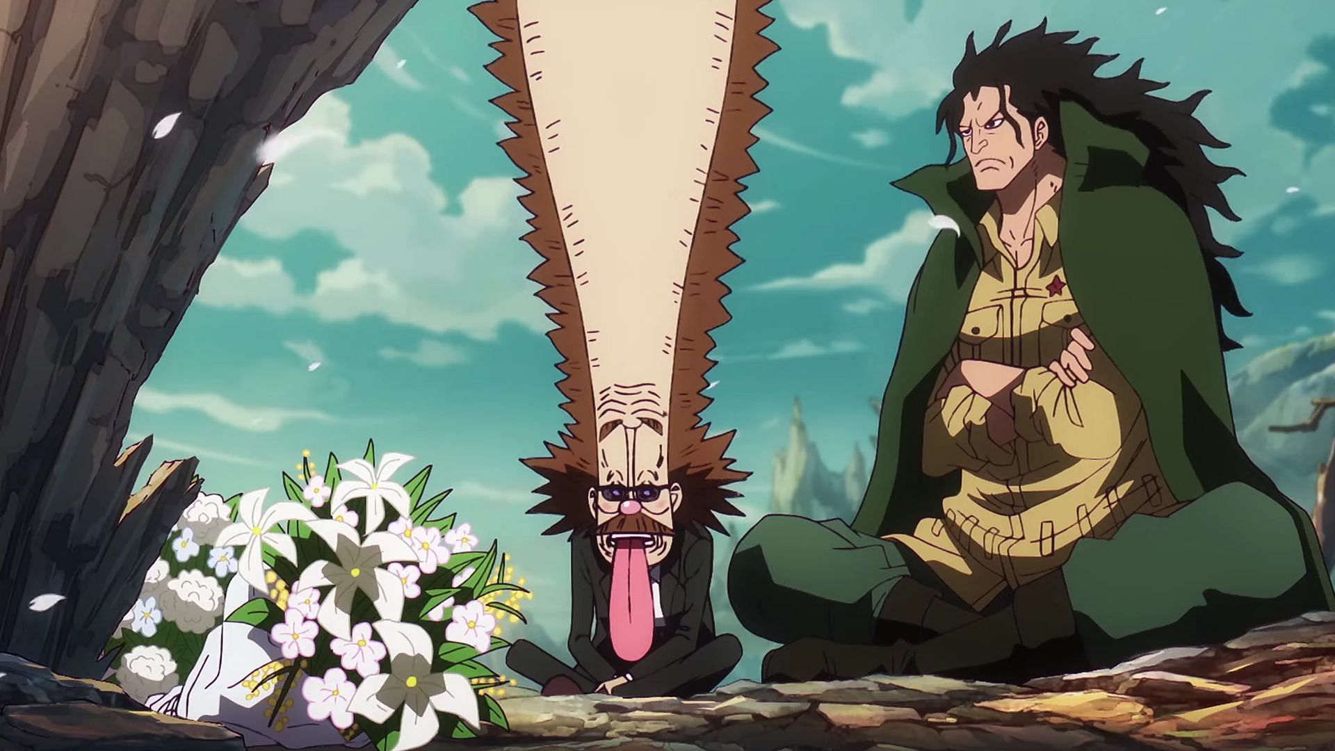 Vegapunk and Dragon talking after the Ohara Incident (Image via Toei Animation)