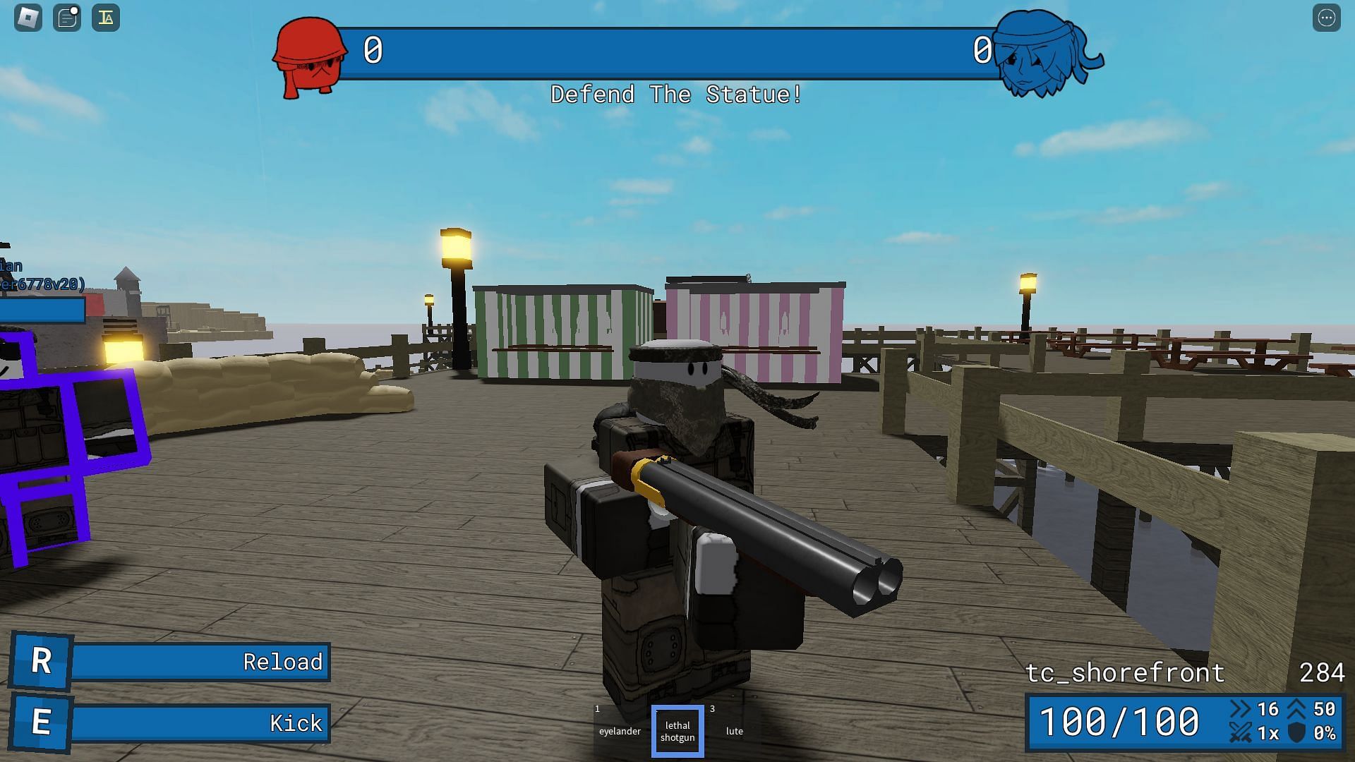 Wielding a randomly-obtained lethal shotgun (Image via Roblox)