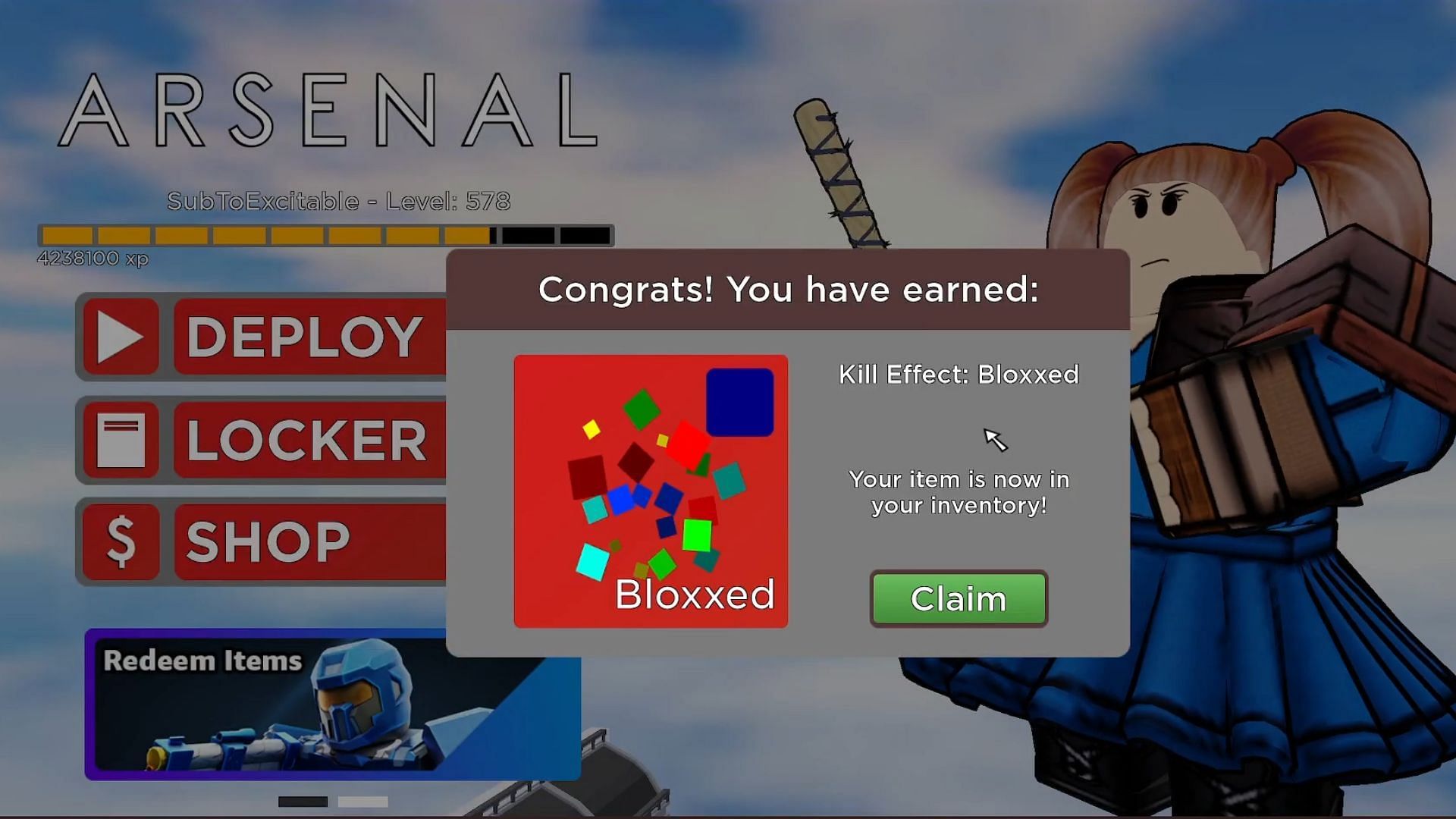 You earn two rewards for completing the Arsenal event (Image via YouTube/Excitable)