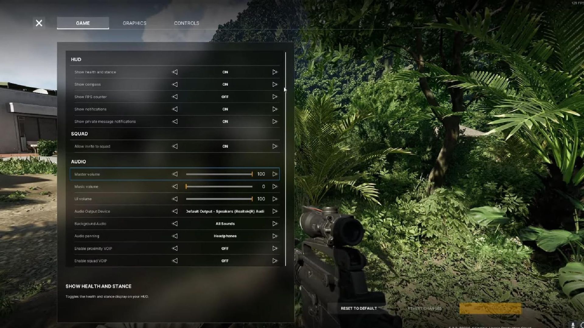 Gray Zone Warfare Audio settings (Image via Madfinger Games)