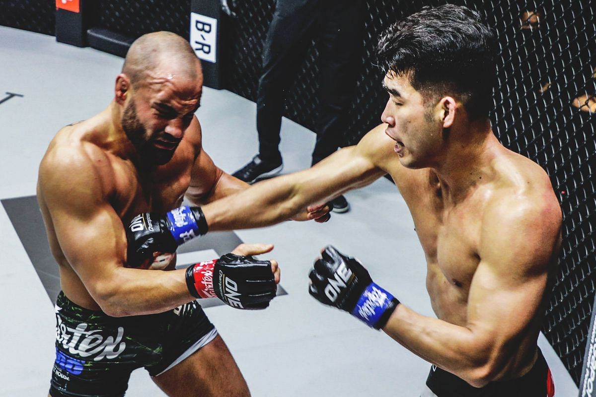 Ok Rae Yoon fighting Eddie Alvarez (Image credit: ONE Championship)