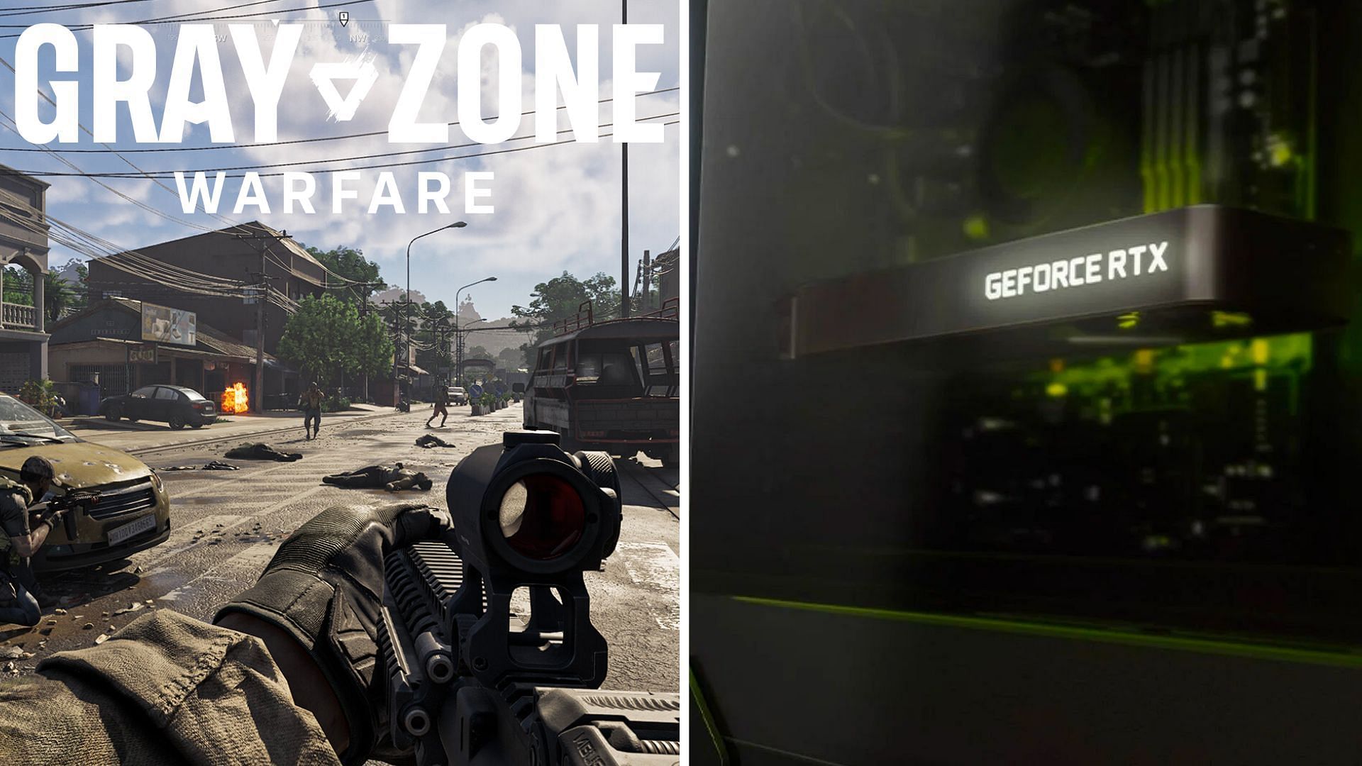The RTX 3050 can play Gray Zone Warfare with some tweaks (Image via Steam and Nvidia)