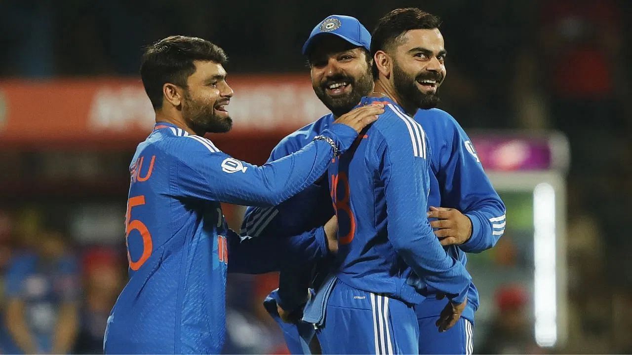 रिंकू सिंह, विराट कोहली और रोहित शर्मा (photo: BCCI)