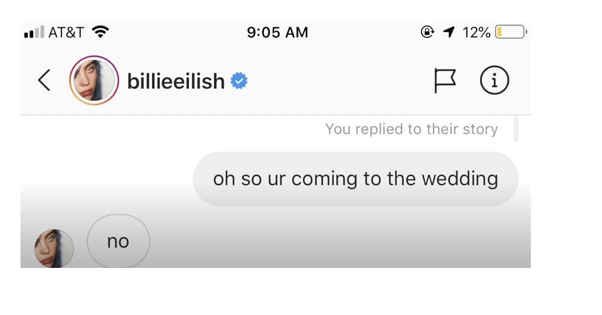Billie Eilish rejects Mongeau&#039;s wedding invitation (Image courtesy: a screenshot from Tana Mongeau&#039;s YouTube video)