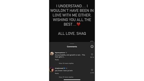 Shaq’s son commented under his now-viral post.