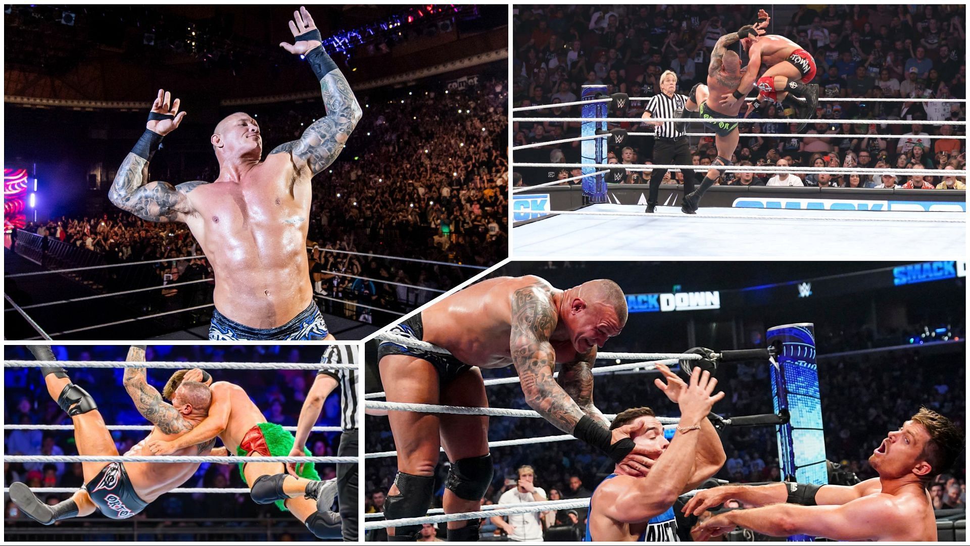 Randy Orton poses for the WWE Universe, Orton fights off Grayson Waller and Austin Theory