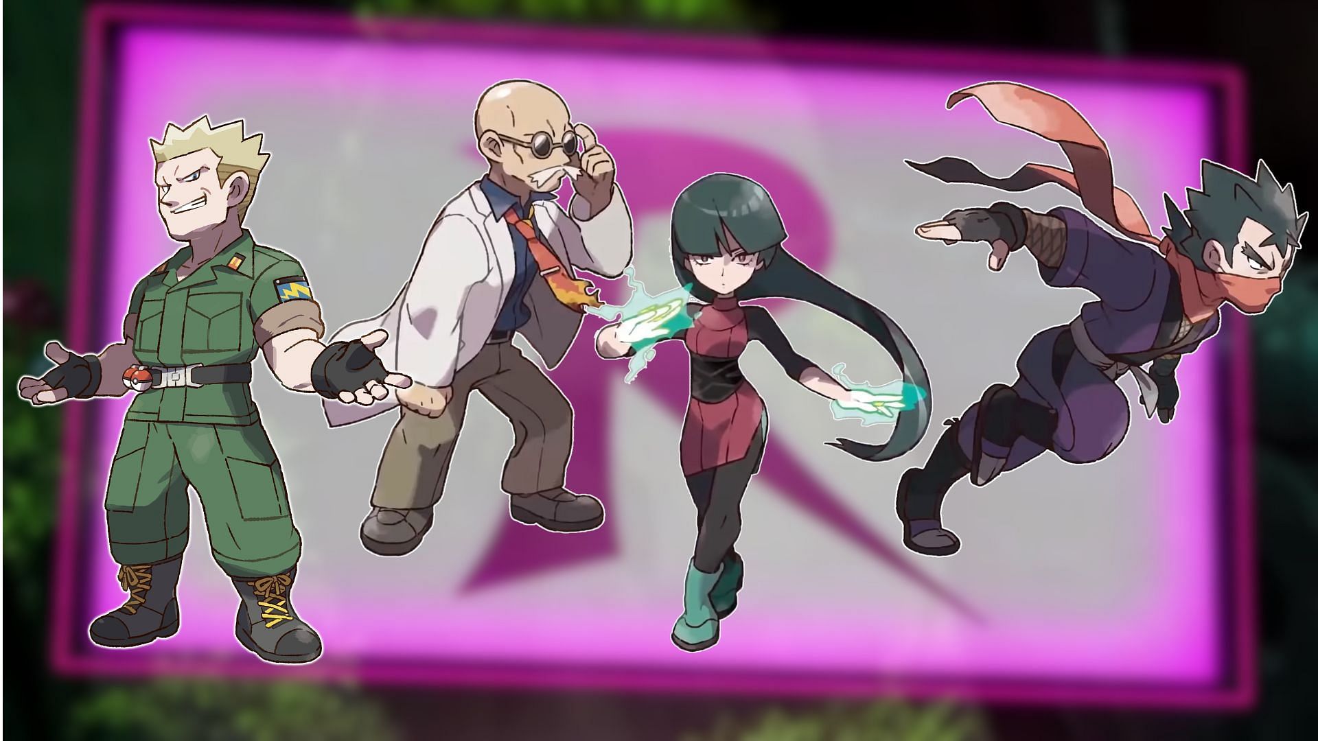 Lt. Surge, Blaine, Sabrina, and Koga (Image via TPC)