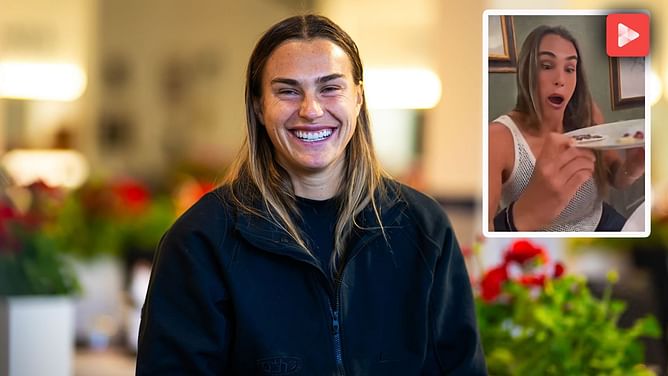 WATCH: Aryna Sabalenka's 26th birthday celebrations take comic turn as she hilariously drops cake