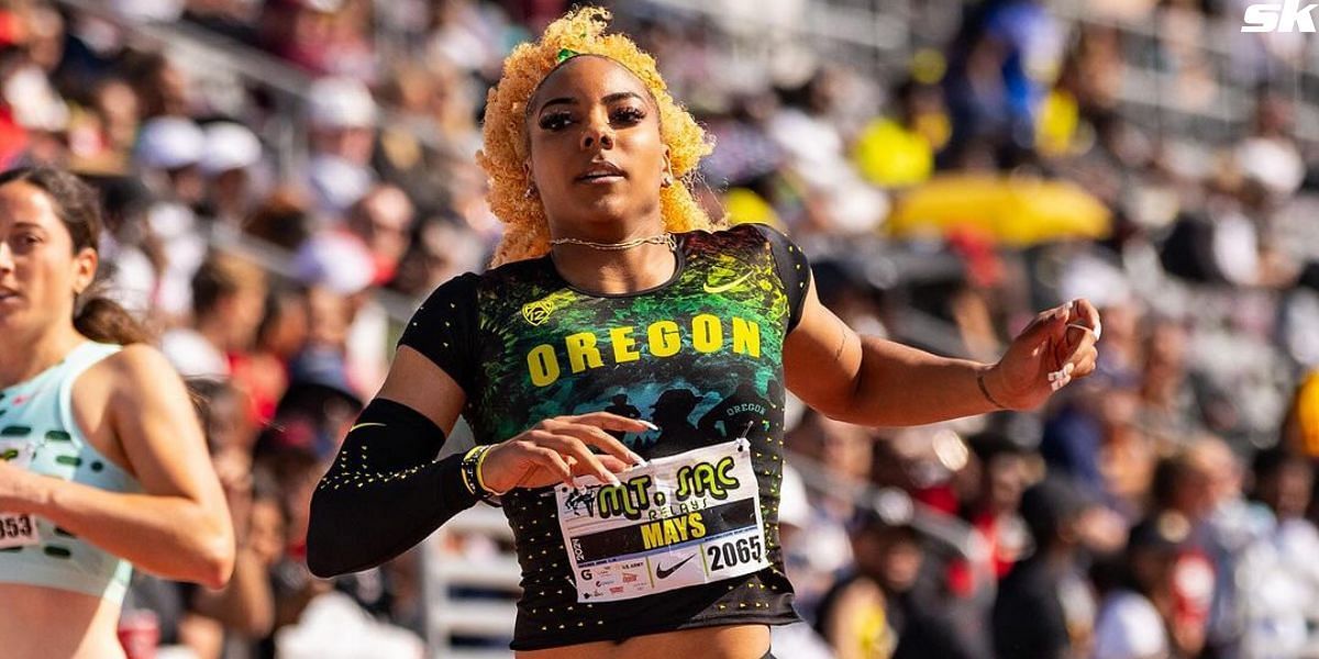 Jadyn Mays clocked a time of 10.83s during the 2024 NCAA Division I West Regionals. PHOTO: Instagram/ @oregontf)