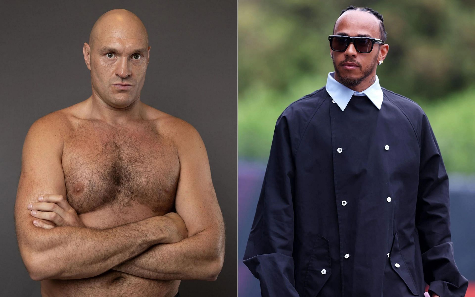 Tyson Fury (left) once took a jibe at Lewis Hamilton (right) [Images via Getty]
