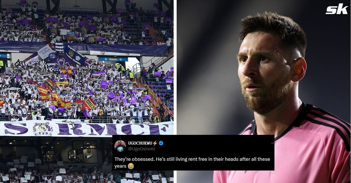 Fans react as video of Real Madrid supporters singing x-rated Lionel Messi chant goes viral.