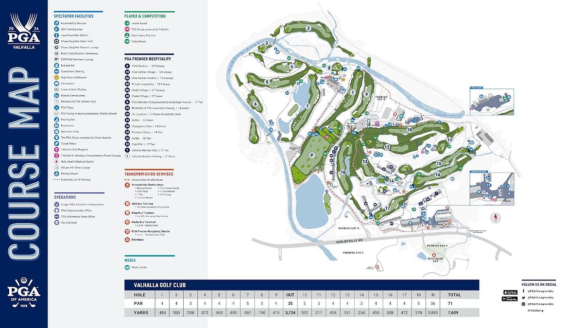 Complete pga championship map for sitting and parking 2024 and more