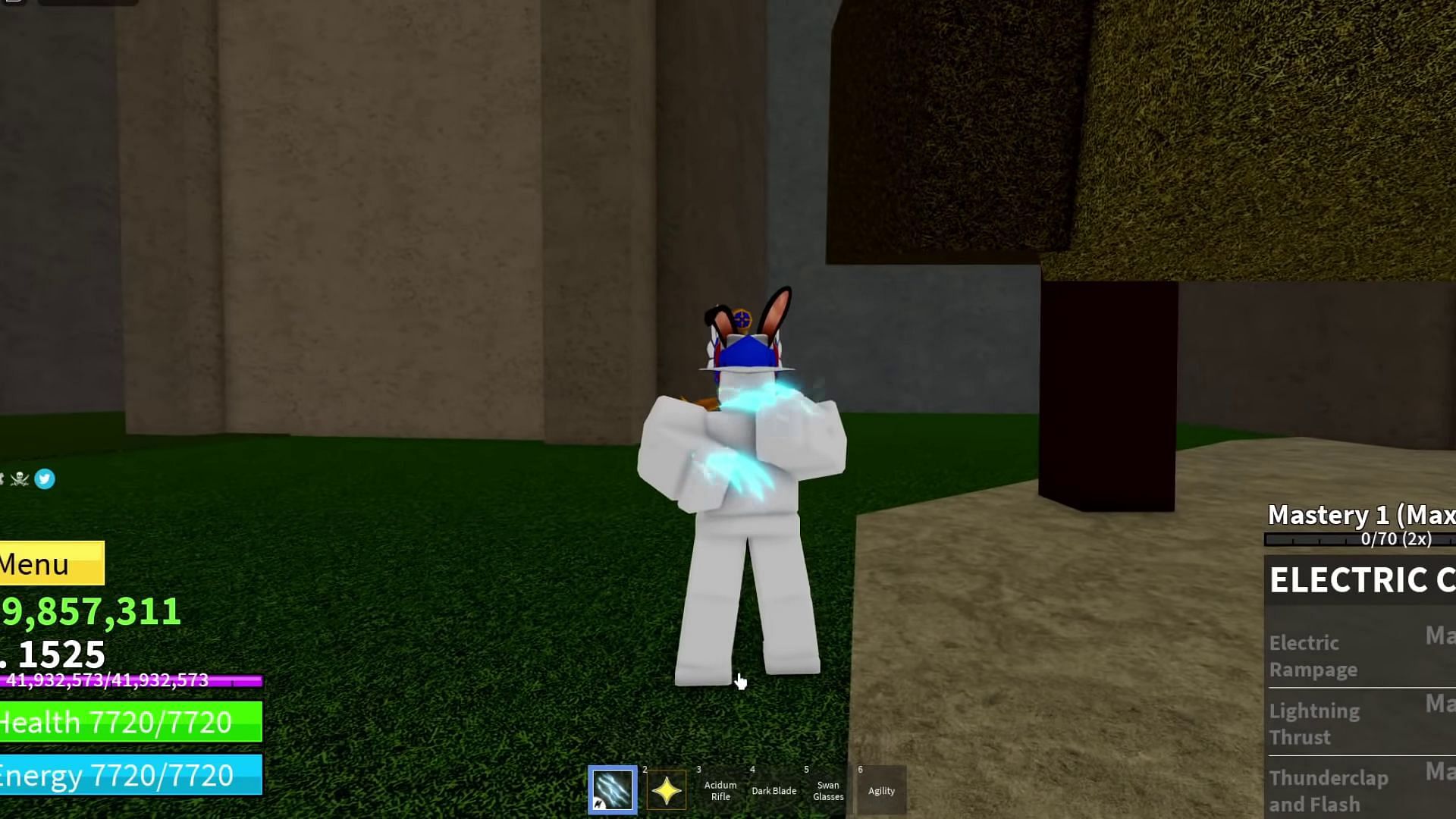 Getting the Electric Claws fighting style (Image via Roblox || Axiore on YouTube)