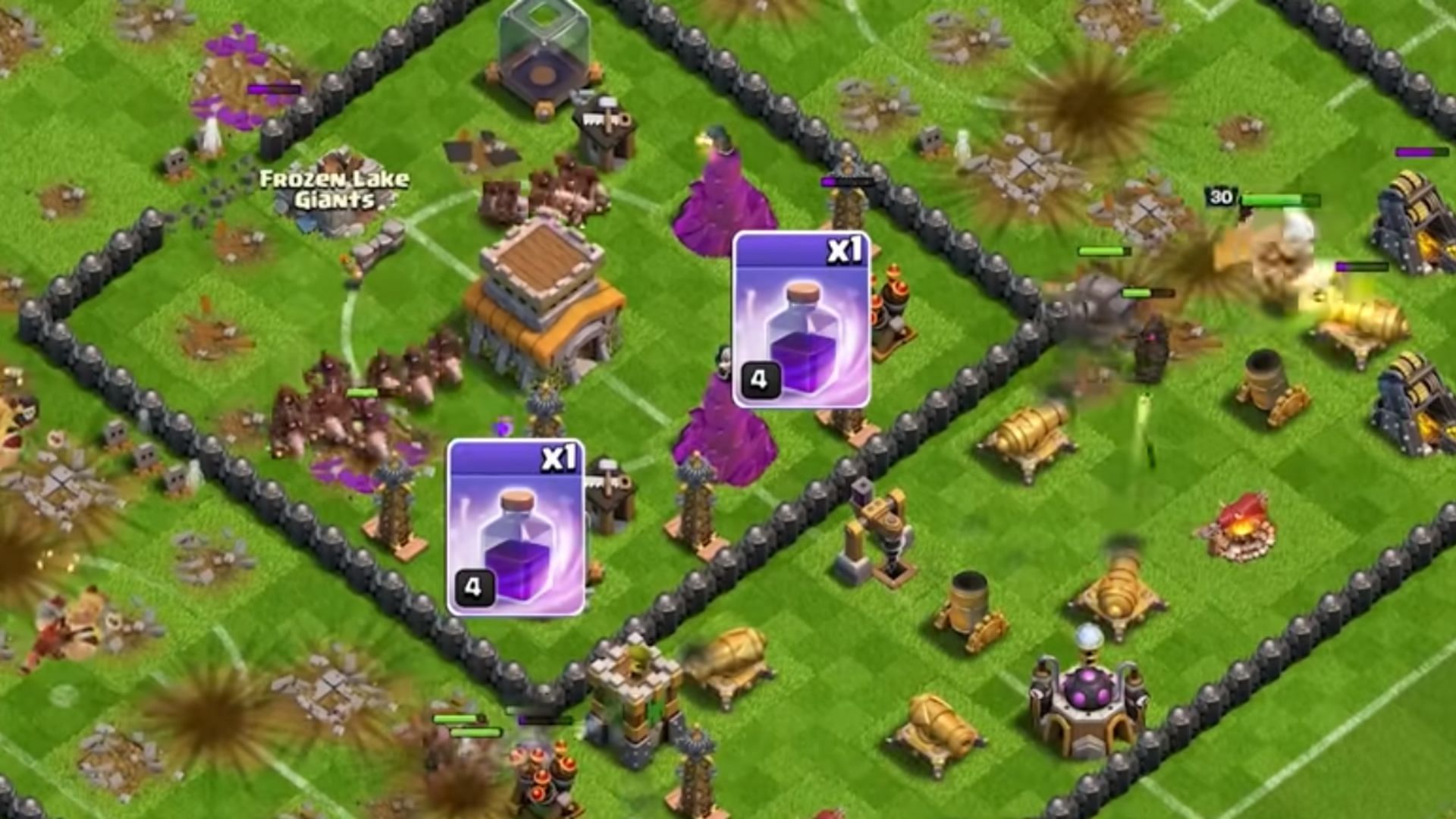 Rage Spell deployment (Image via Judo Sloth Gaming/YouTube || Supercell)