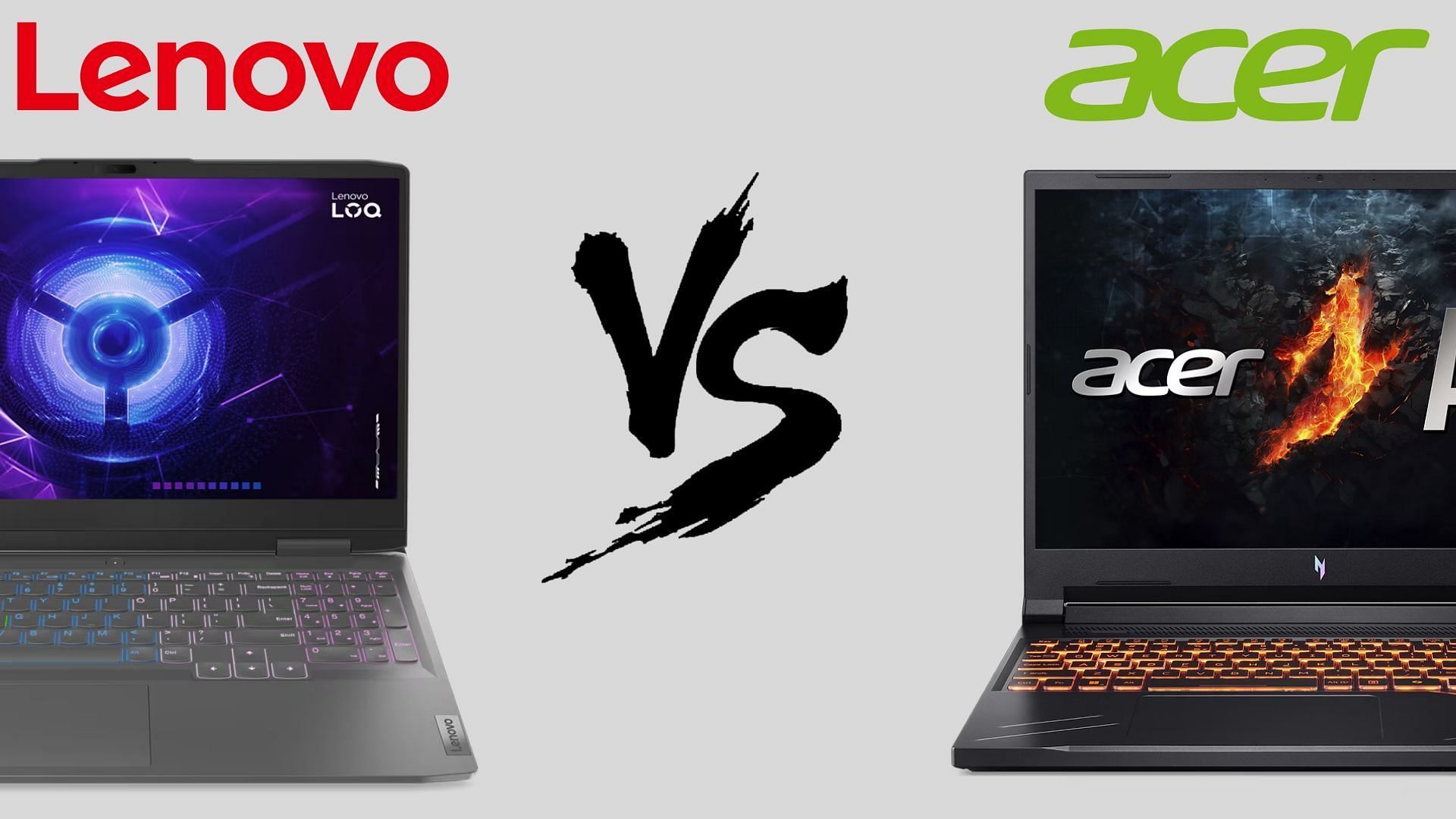 The Lenovo LOQ vs Acer Nitro V comparison (Image via Lenovo, Acer)