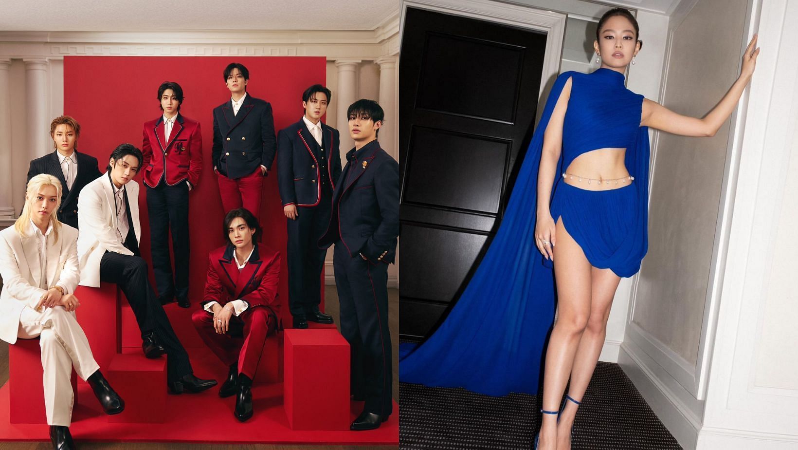 BLACKPINK&rsquo;s Jennie and Stray Kids are the Top 10 EMV generators at the 2024 Met Gala. (Images via X/@TommyHilfiger and Instagram/@maisonalaia)