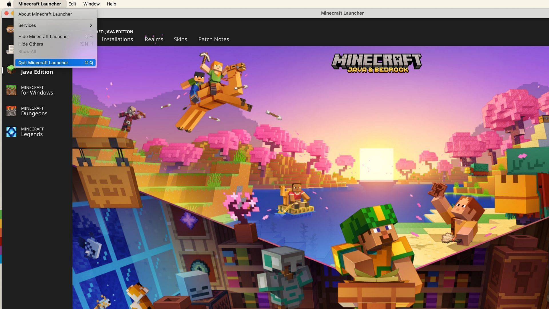 Quit the Launcher and start it again to fix the error (Image via Mojang Studios)
