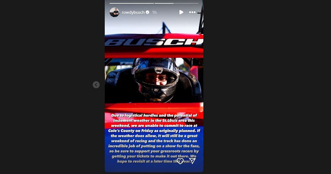 Kyle Busch Insta story