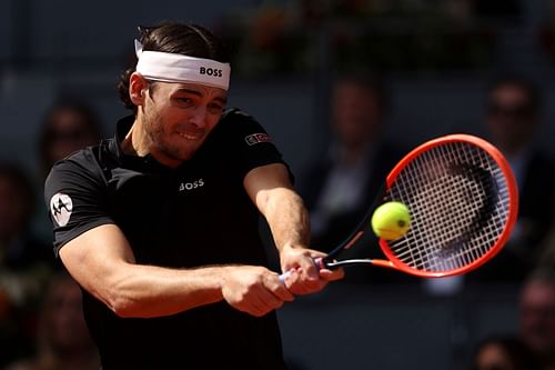 Taylor Fritz in action at the 2024 Madrid Open