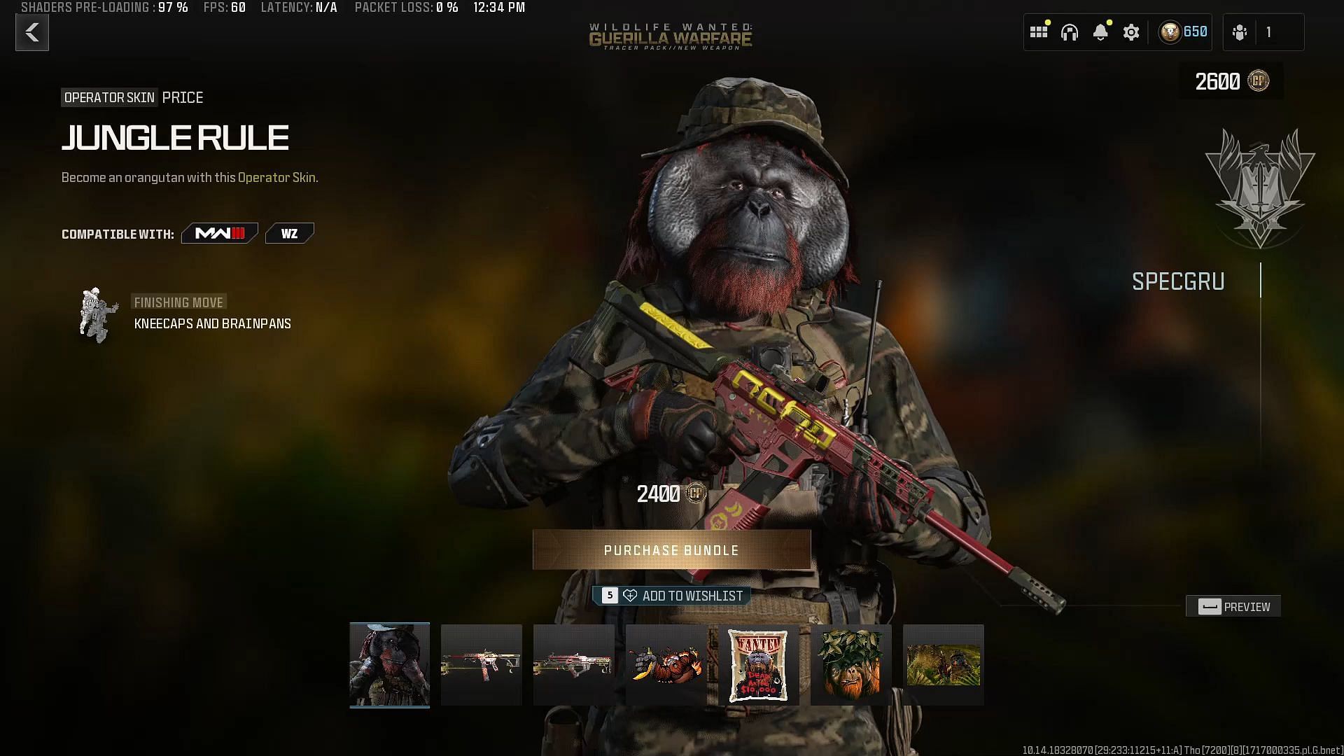 Jungle Rule Operator skin in MW3 and Warzone (Image via Activision|| via CamoFlauge on YouTube)