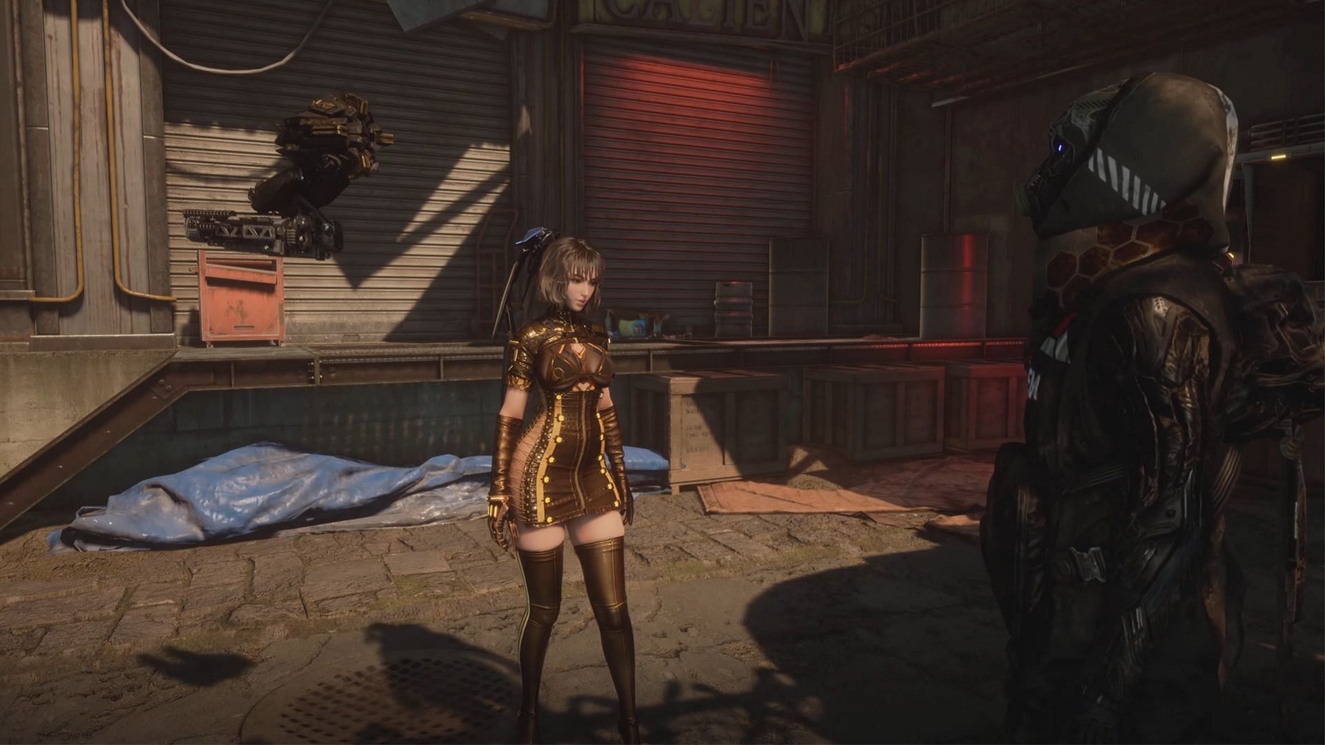 Eve interacting with Cedric during the side quest (Image via Sony Interactive Entertainment)