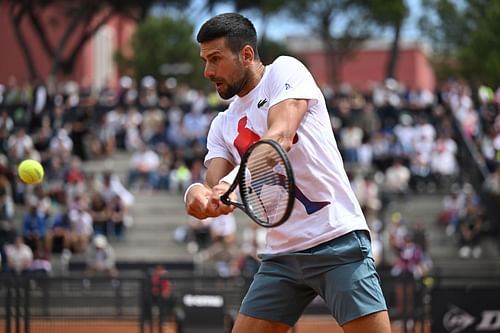 Novak Djokovic at the 2024 Italian Open.