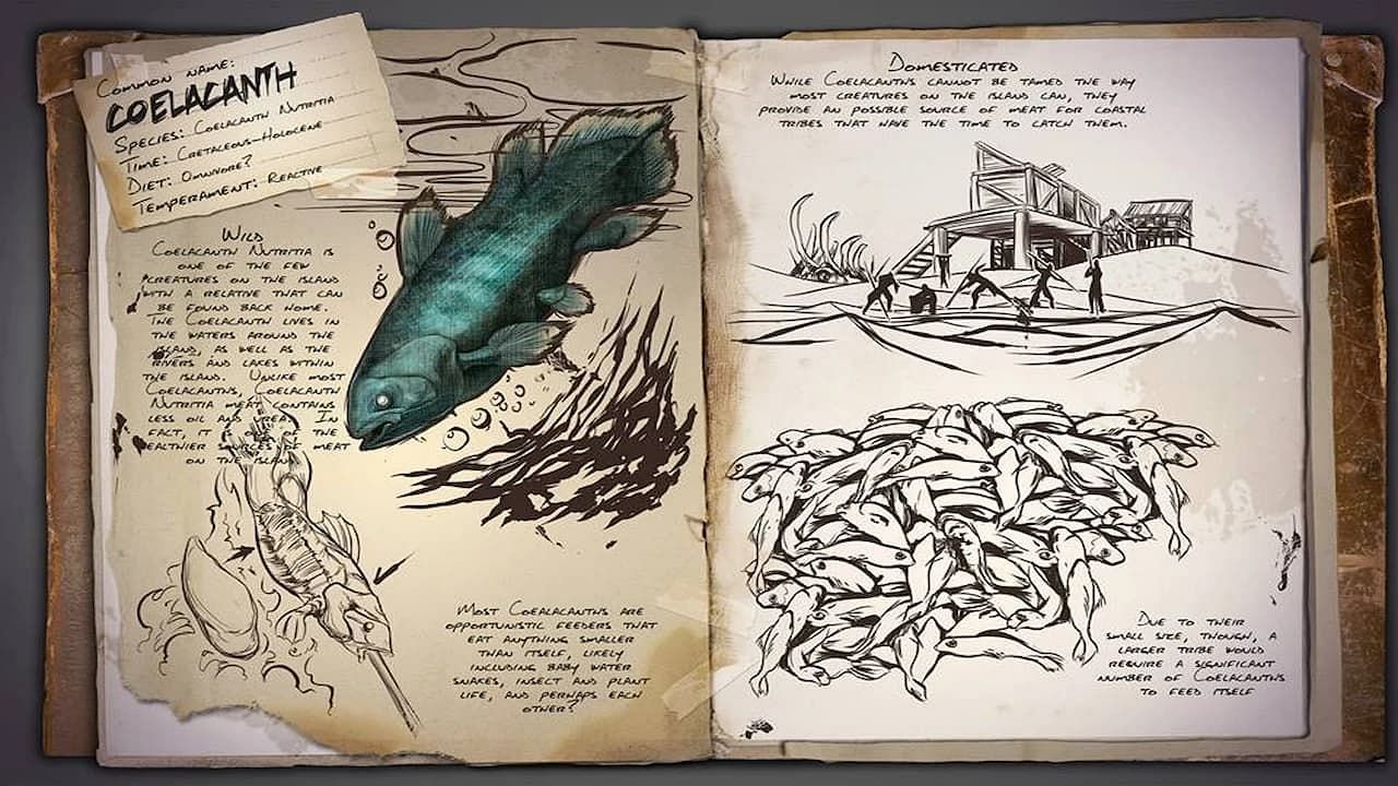 Coelacanths are non rideable aquatic beasts in ARK Survival Evolved (Image via Studio Wildcard)