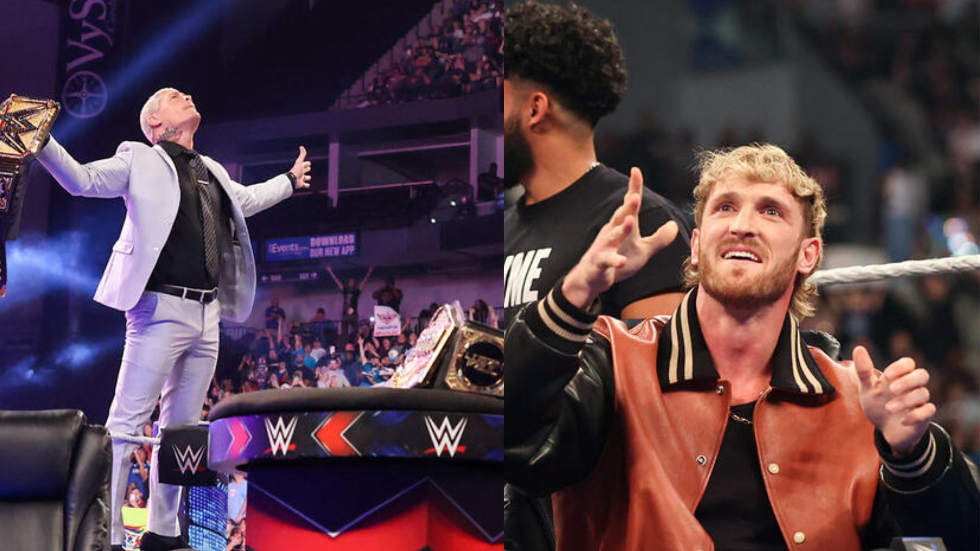 Cody Rhodes (left) and Logan Paul (right)