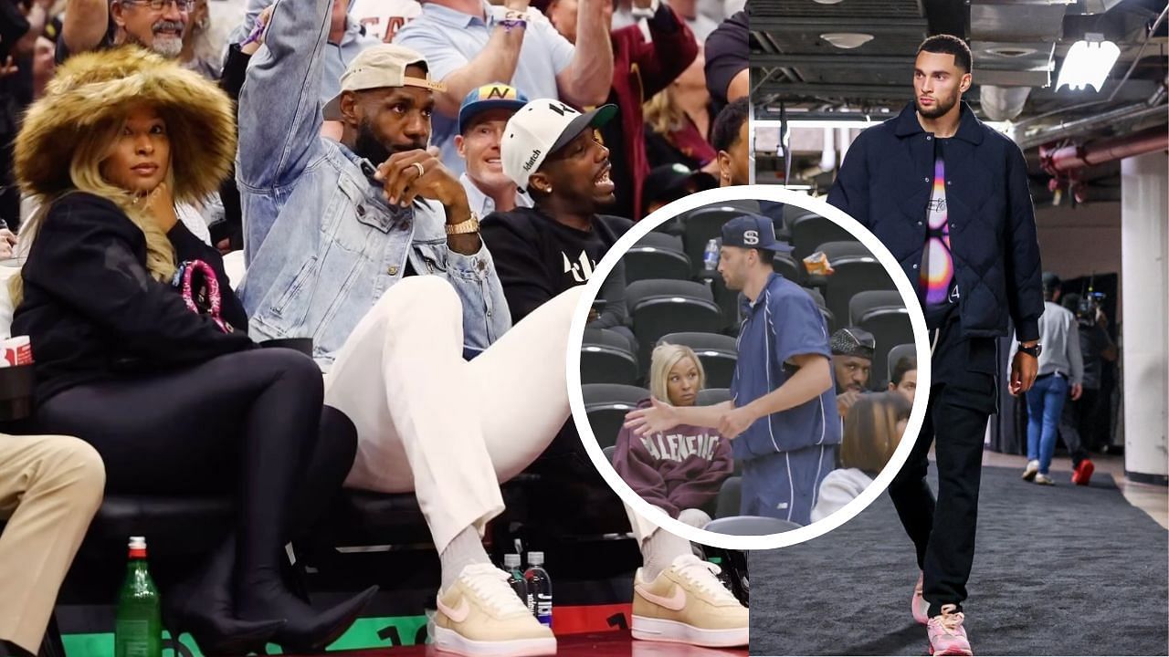 Zach LaVine snubs Savannah James for handshake while greeting LeBron James (Images via: Fashion Bombay Daily, BR Hoops)