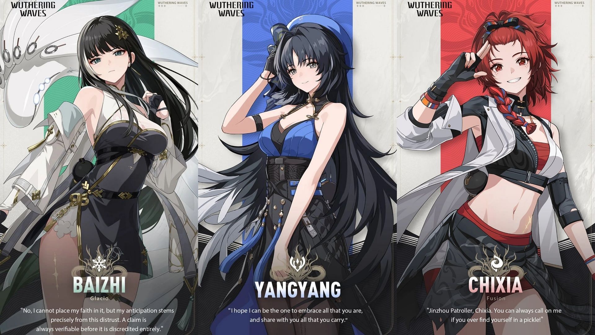 Baizhi, Yangyang, and Chixia (Image via Kuro Games)