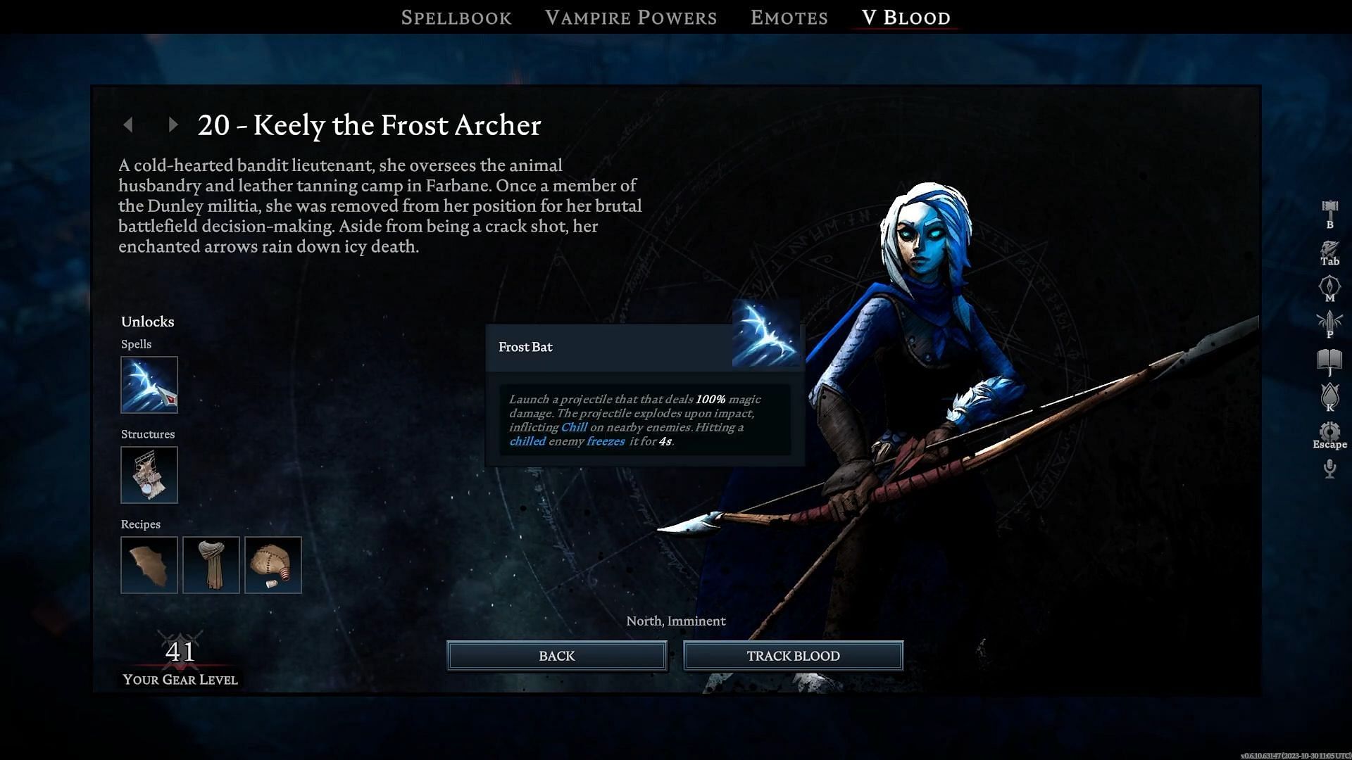 You&#039;ll have to defeat Keely the Frost Archer to unlock the tannery (Image via Stunlock Studios || YouTube/Venxm243)