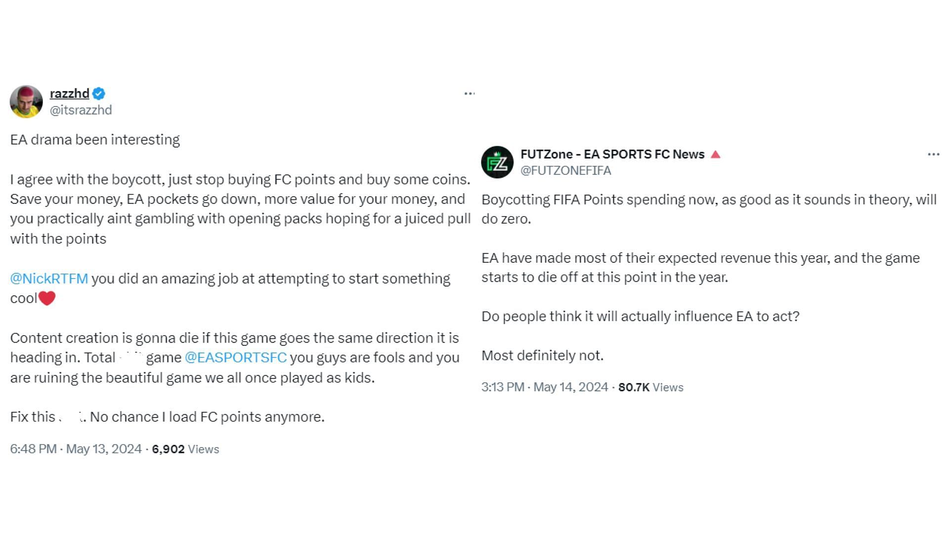 The discussion and concerns continue among players (Image via Twitter)