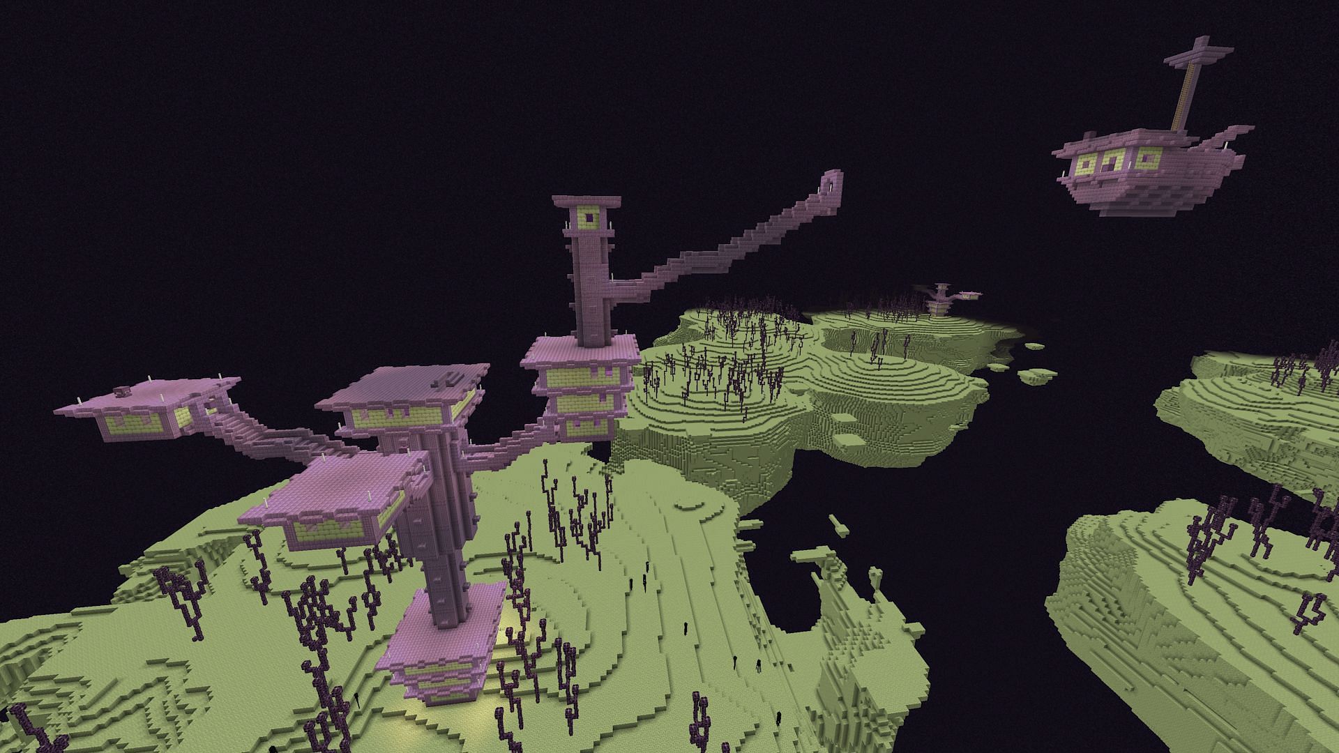End cities are remarkably bland in terms of mob variety, which a mini boss would solve (Image via Mojang)