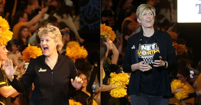 WATCH: Former Iowa HC Lisa Bluder and new coach Jan Jansen show support to Caitlin Clark during Indiana Fever's home-opener