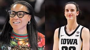 WATCH: Dawn Staley joins courtside fun at Caitlin Clark's most-anticipated showdown against New York Liberty