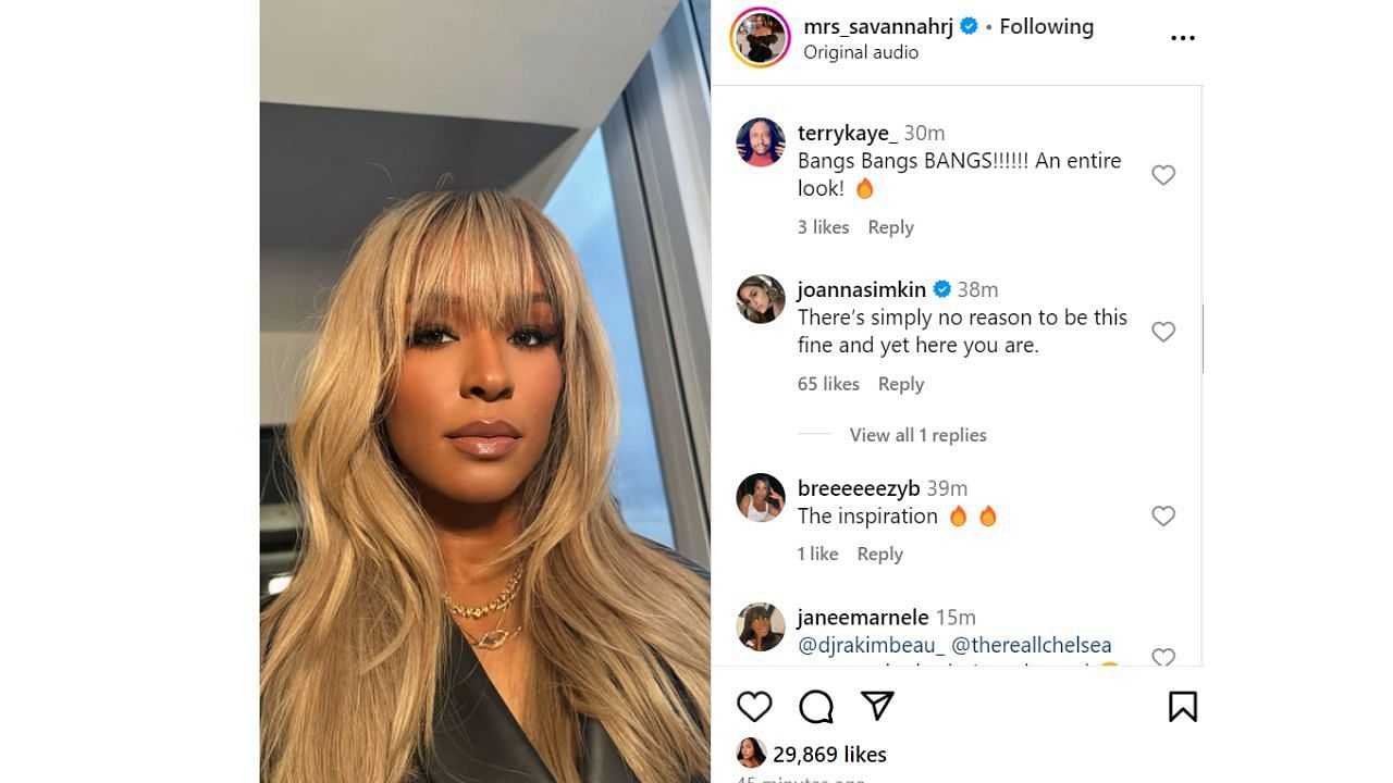 LeBron James&#039; wife Savannah James gets reactions with her new hairstyle.