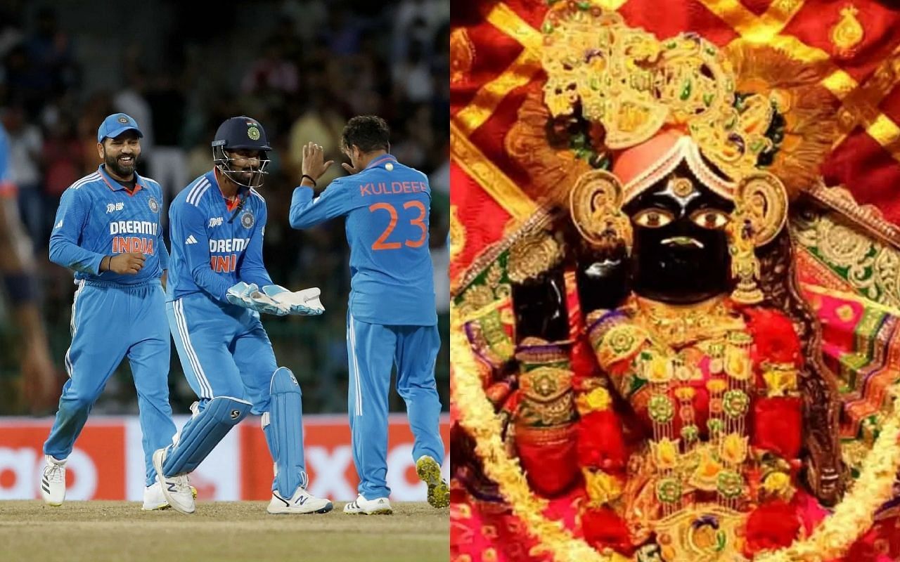 बांके बिहारी के दरबार में पहुंचे कुलदीप यादव (Photo Courtesy: Getty and X)                               